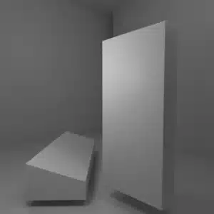 bass trap de membrana com trapezio cinza claro